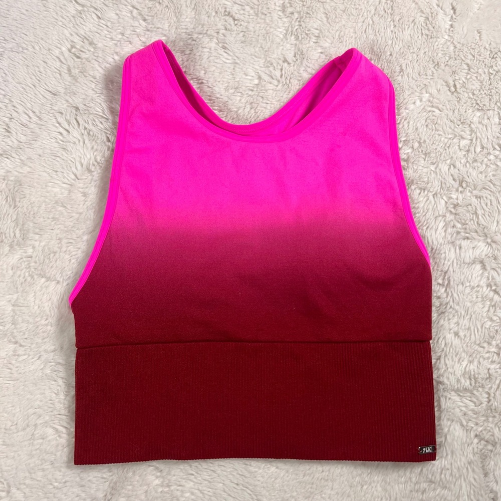 Pink Active Ombre High Neck Racerback Sports Bra Neon Pink Burgundy Size XS NWOT